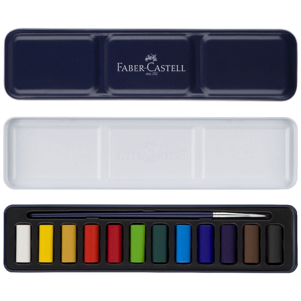 Light Gray Faber-Castell Creative Studio Watercolour Paint Pan  (Tin Box 12) Watercolour Paint