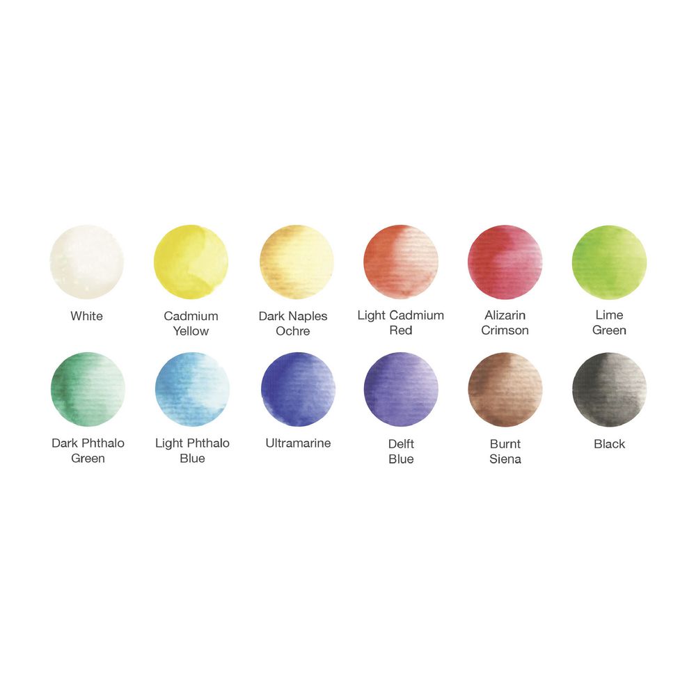 White Smoke Faber-Castell Creative Studio Watercolour Paint Pan  (Tin Box 12) Watercolour Paint