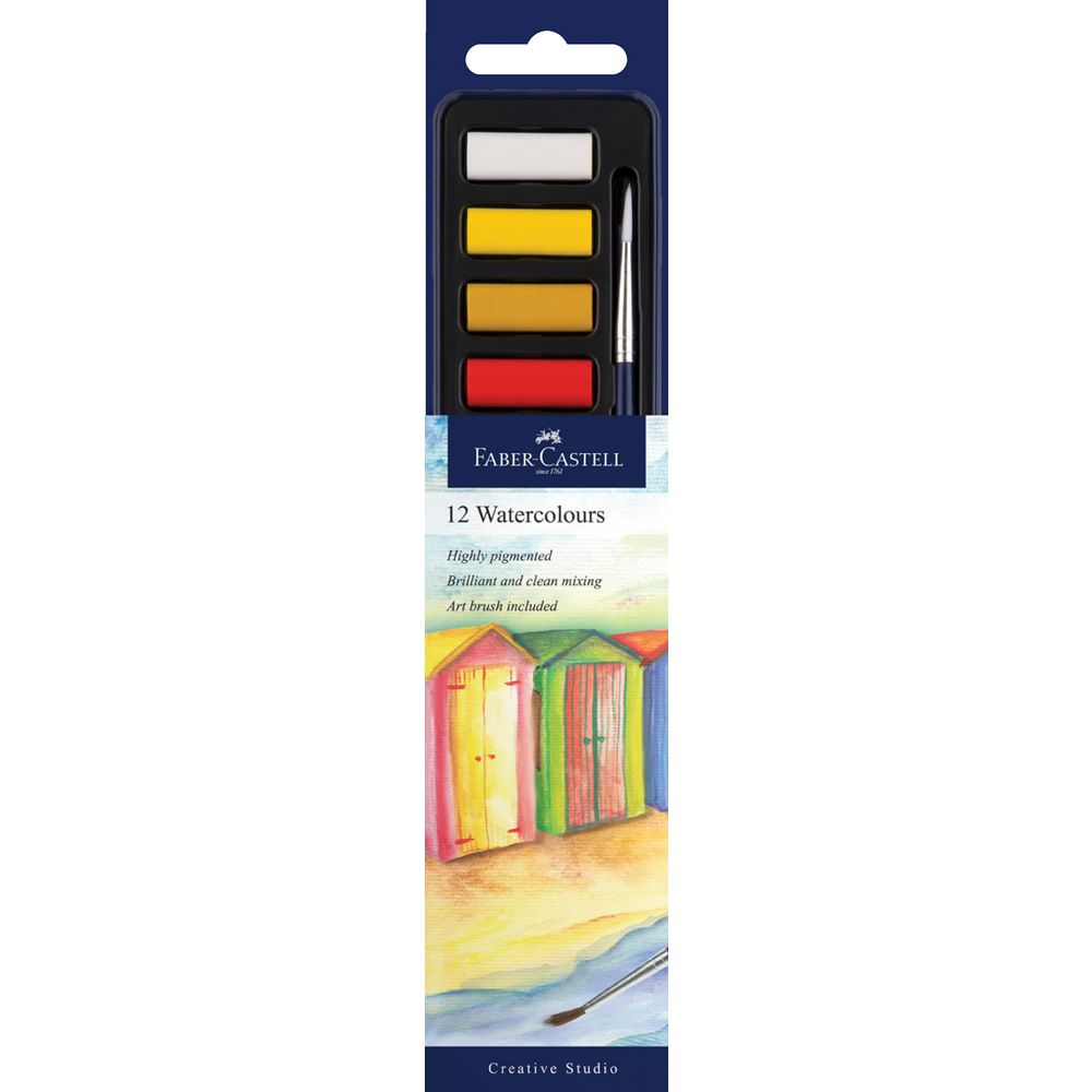 White Smoke Faber-Castell Creative Studio Watercolour Paint Pan  (Tin Box 12) Watercolour Paint