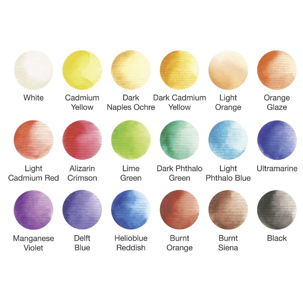 White Smoke Faber-Castell Creative Studio Watercolour Paint Pan  (Tin Box 18) Watercolour Paint
