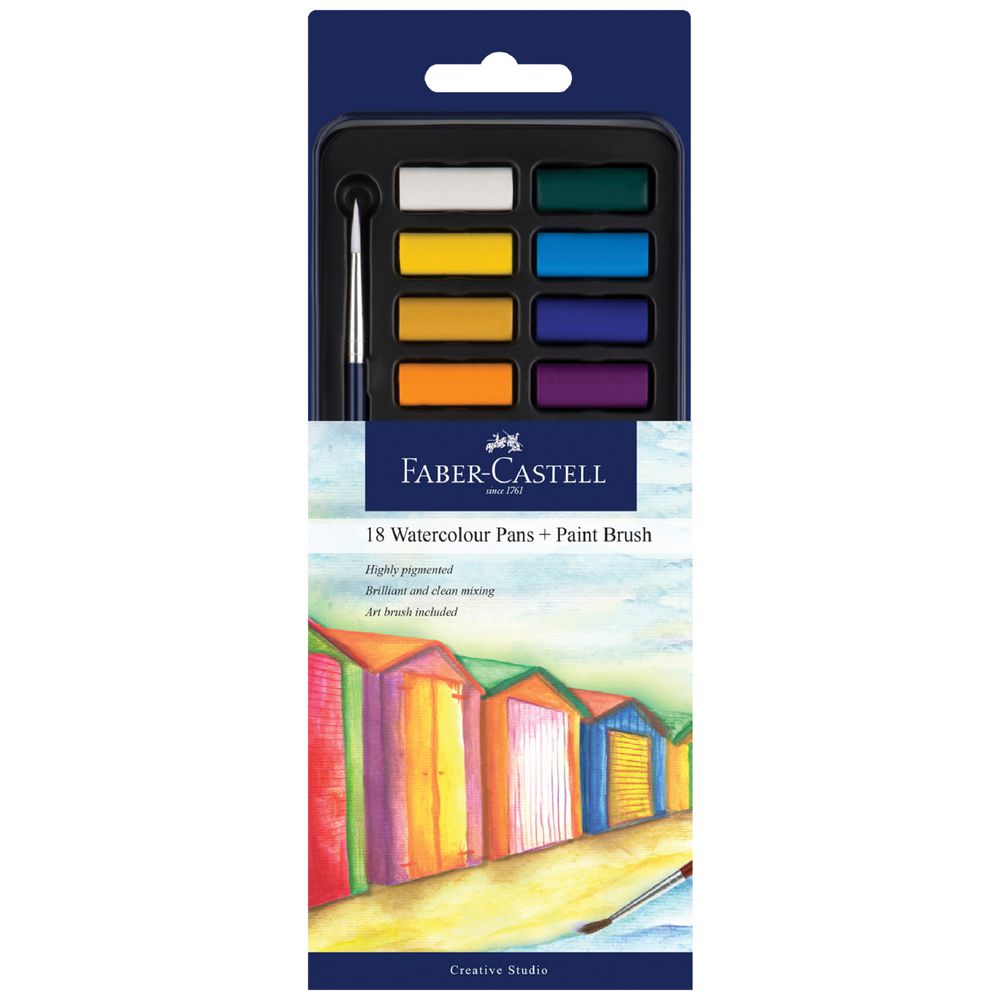 Midnight Blue Faber-Castell Creative Studio Watercolour Paint Pan  (Tin Box 18) Watercolour Paint