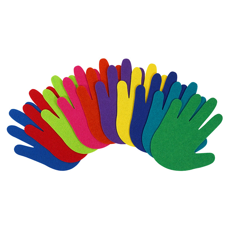 White Smoke Felt Hands Brights 60Pc Kids Craft Basics