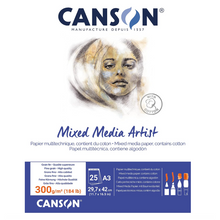 Canson Artist 300 Pad Mixed Media Fine Grain Paper A3