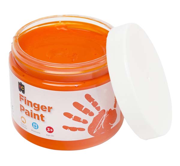 Orange Red EC Finger Paint 250ml pot - Orange Kids Paints