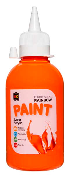 White Smoke EC Fluoro Rainbow Paint 250ml Orange Kids Paints