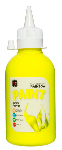 White Smoke EC Fluoro Rainbow Paint 250ml Yellow Kids Paints