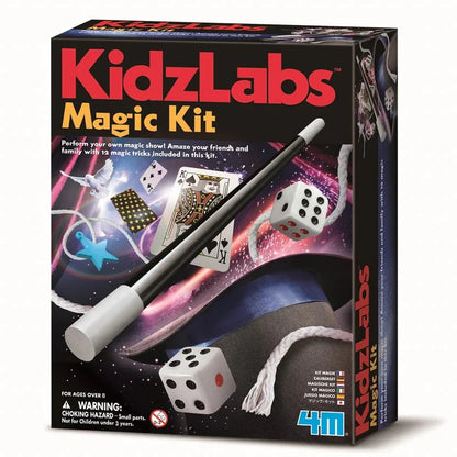 KidzLabs Magic Kit box with wand tube and dice graphic