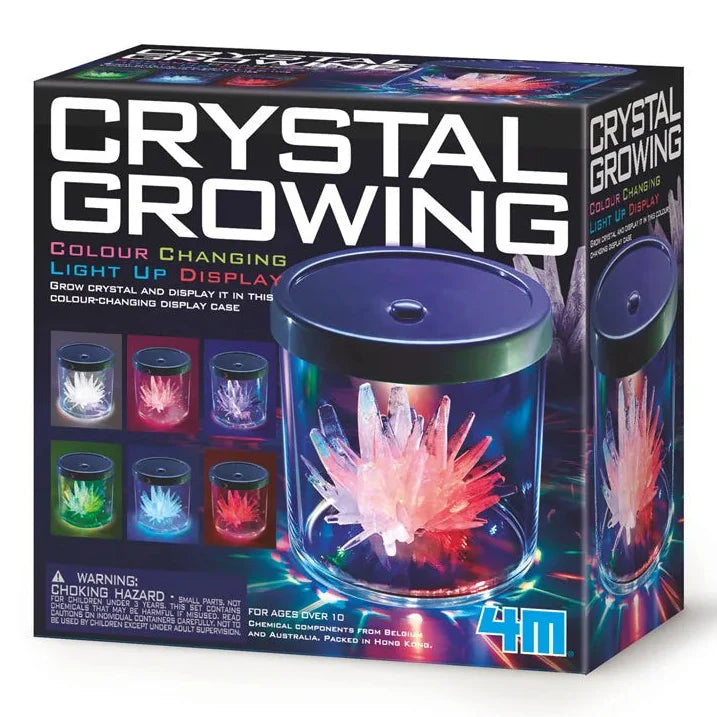 Crystal growing color-changing light-up display case kit box with crystal images
