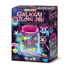 KidzMaker Galaxy Glow Jar craft kit, boxed with colorful star-pattern jar