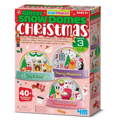 Christmas glitter snow dome kit, boxed set for making 3 domes