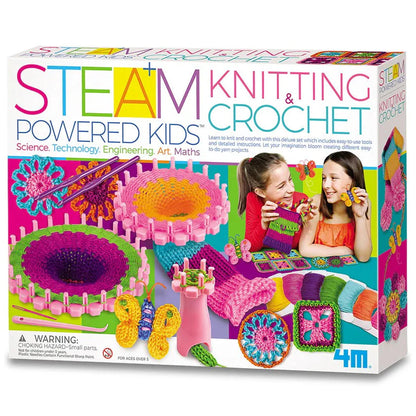 White Smoke 4M STEAM Powered Kids Knitting & Crochet Craft Kits