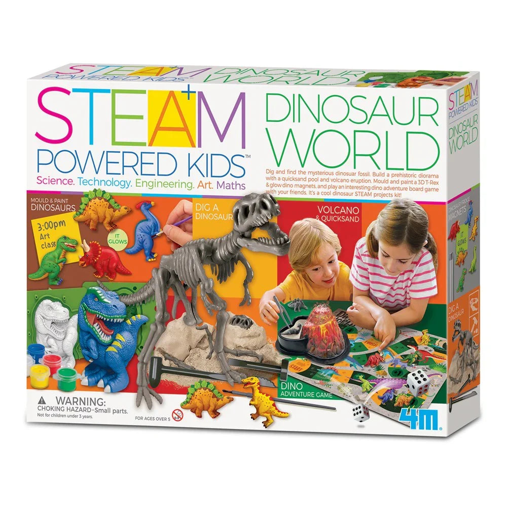 STEAM Dinosaur World powered kids science and engineering activity kit box