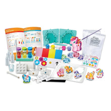 Rainbow unicorns craft kit with foam pieces, paints, and tools