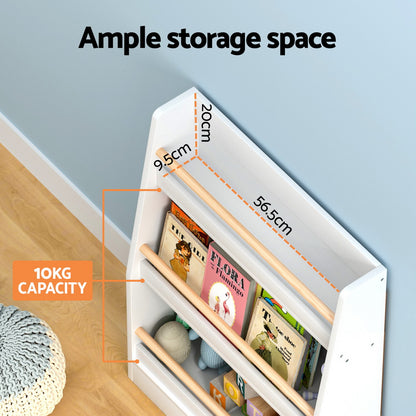 Light Gray Keezi Kids Bookshelf 3 Tiers Storage Children Bookcase Organiser Display Shelf Baby & Kids > Kid's Furniture > Kid's Bookcases & Shelves