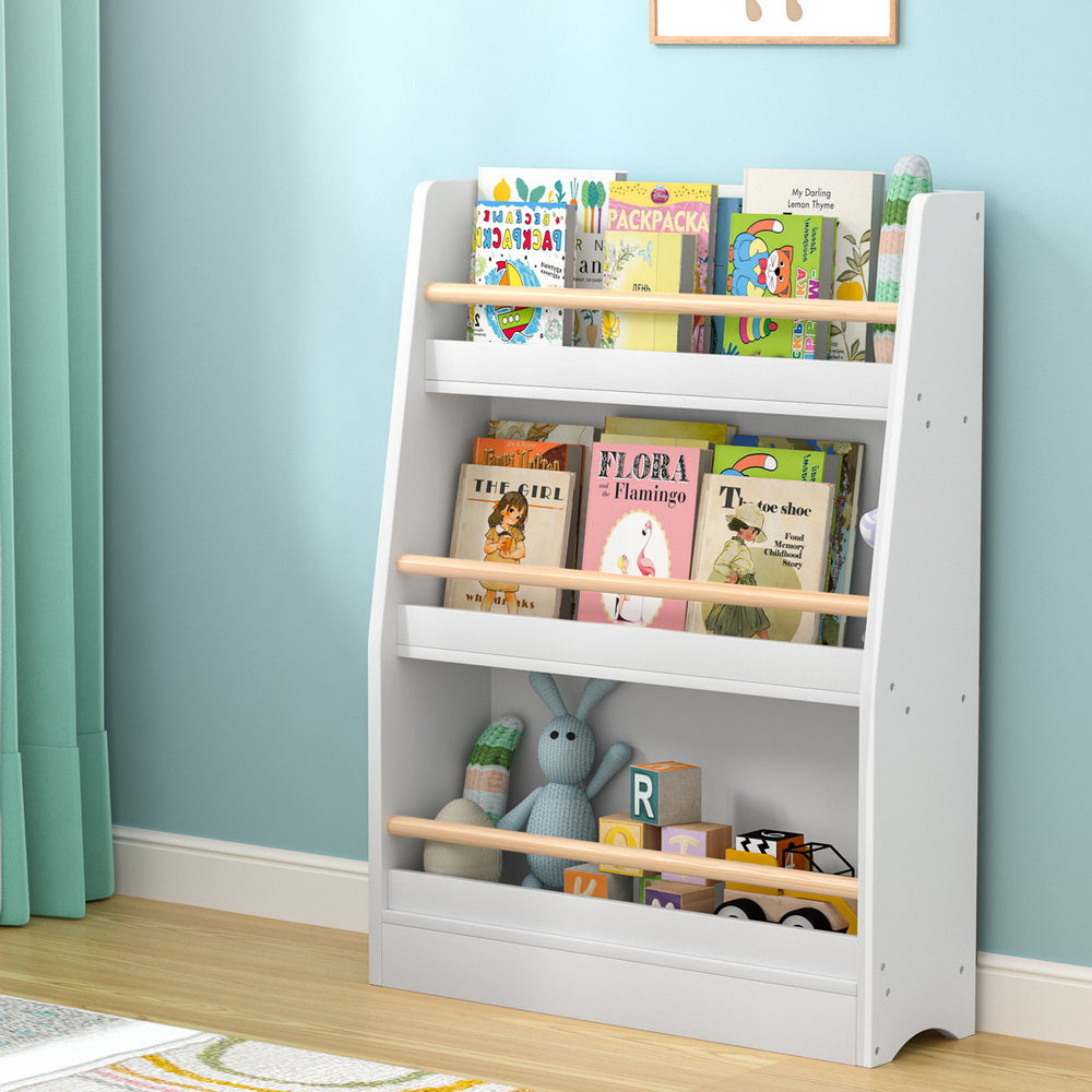 Dark Gray Keezi Kids Bookshelf 3 Tiers Storage Children Bookcase Organiser Display Shelf Baby & Kids > Kid's Furniture > Kid's Bookcases & Shelves