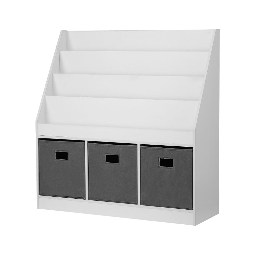 Lavender Keezi Kids Bookshelf 4 Tiers Magazine Rack Toy Box Organiser Storage Display Shelf Baby & Kids > Kid's Furniture > Kid's Bookcases & Shelves