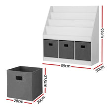 White Smoke Keezi Kids Bookshelf 4 Tiers Magazine Rack Toy Box Organiser Storage Display Shelf Baby & Kids > Kid's Furniture > Kid's Bookcases & Shelves