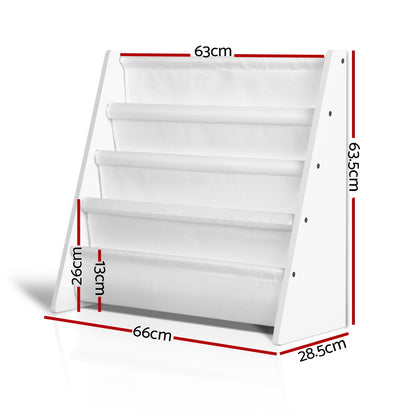 White Smoke Keezi 4 Tiers Kids Bookshelf Magazine Shelf Children Bookcase Rack Organiser Baby & Kids > Kid's Furniture > Kid's Bookcases & Shelves