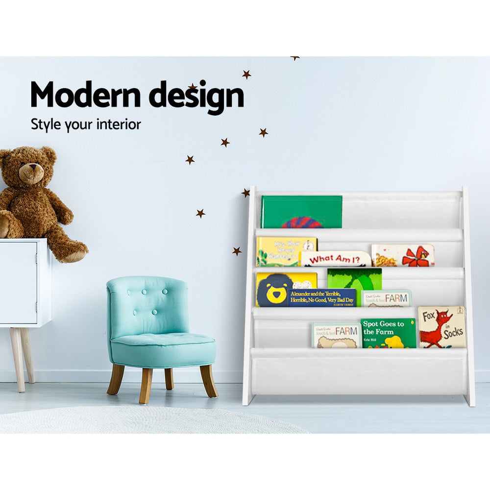 Lavender Keezi 4 Tiers Kids Bookshelf Magazine Shelf Children Bookcase Rack Organiser Baby & Kids > Kid's Furniture > Kid's Bookcases & Shelves