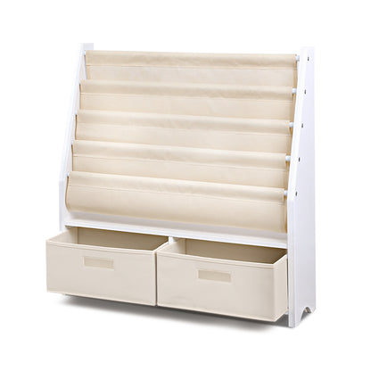 Light Gray Keezi 4 Tiers Kids Bookshelf Magazine Rack Children Bookcase Organiser Drawer Baby & Kids > Kid's Furniture > Kid's Bookcases & Shelves