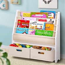 Gray Keezi 4 Tiers Kids Bookshelf Magazine Rack Children Bookcase Organiser Drawer Baby & Kids > Kid's Furniture > Kid's Bookcases & Shelves