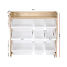 Lavender Keezi Kids Toy Box 9 Bins Bookshelf Organiser Display Shelf Storage Rack Wooden Baby & Kids > Kid's Furniture > Toy Boxes