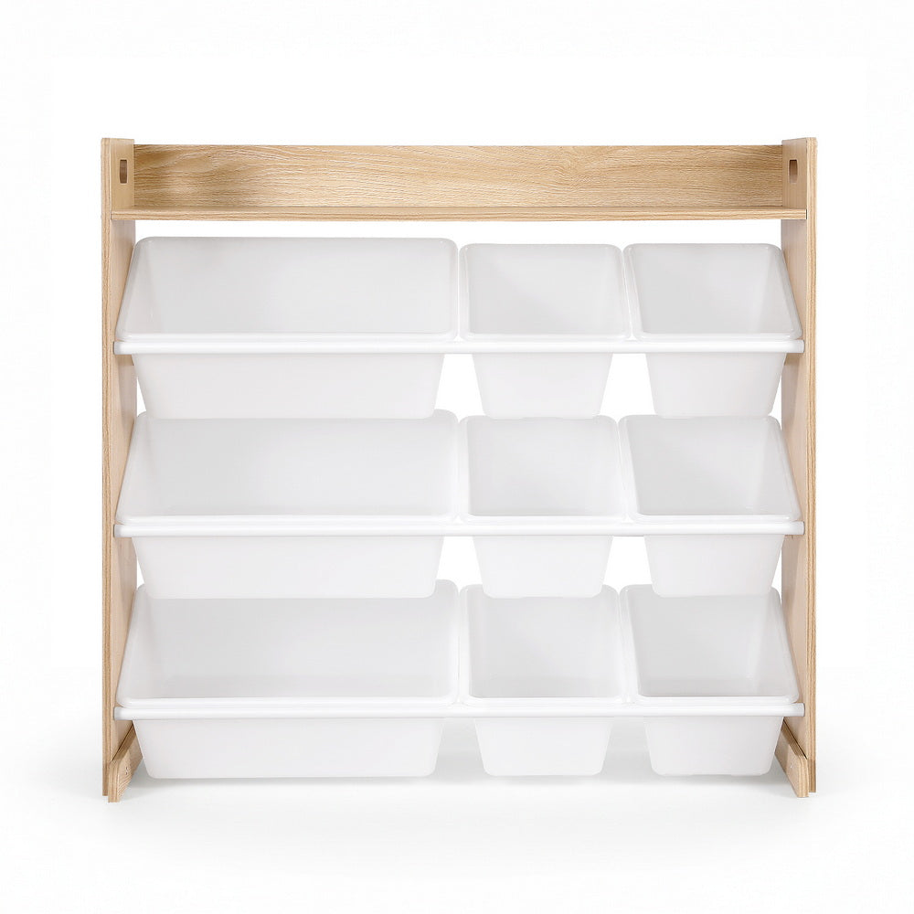 Lavender Keezi Kids Toy Box 9 Bins Bookshelf Organiser Display Shelf Storage Rack Wooden Baby & Kids > Kid's Furniture > Toy Boxes