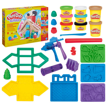 White Smoke Play-Doh Builder Mini Gingerbread House Arts & Crafts Set Kids Clay, Dough & Modelling
