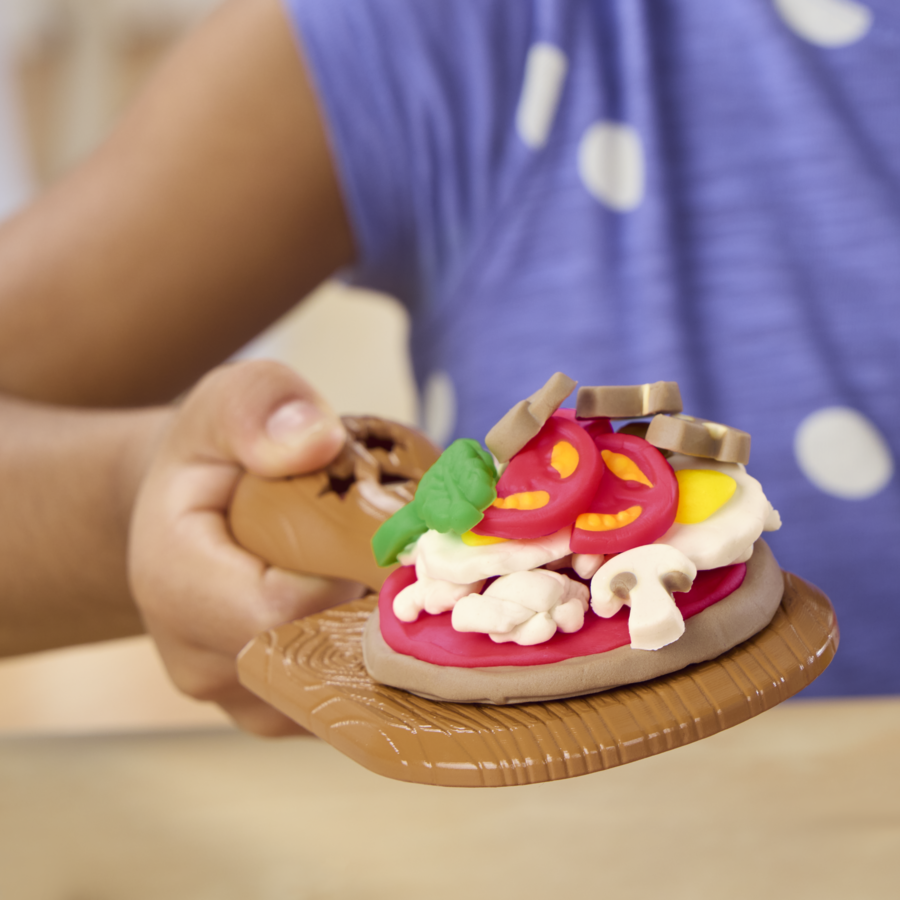 Tan Play-Doh Stamp & Spin Pizza Playset Kids Clay, Dough & Modelling