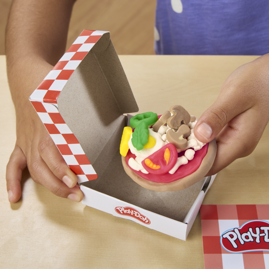 Tan Play-Doh Stamp & Spin Pizza Playset Kids Clay, Dough & Modelling