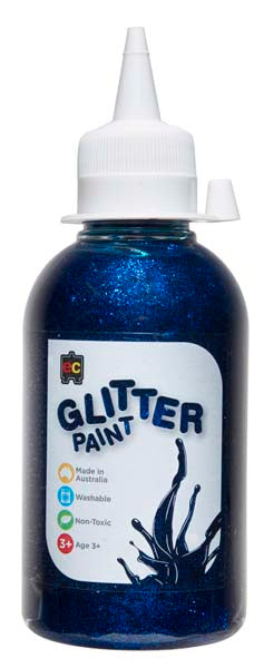 White Smoke EC Glitter Paint 250ml Blue Kids Paints