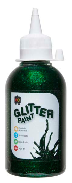 White Smoke EC Glitter Paint 250ml Green Kids Paints