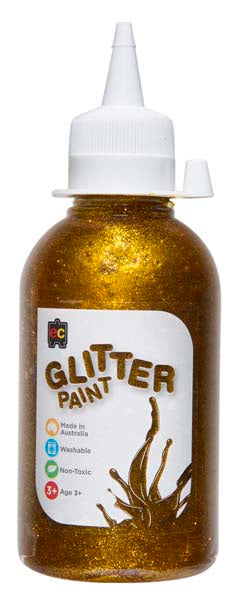 White Smoke EC Glitter Paint 250ml Gold Kids Paints
