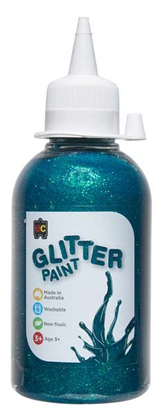 White Smoke EC Glitter Paint 250ml Turquoise Kids Paints