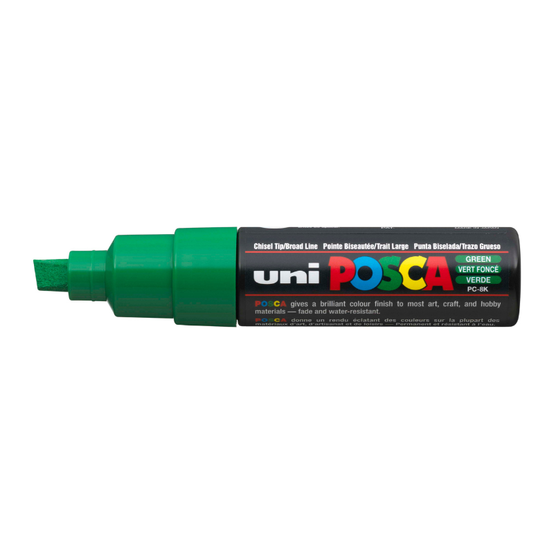 White Smoke Posca PC 8K Bold Chisel Tip Paint Marker, Green Paint Markers