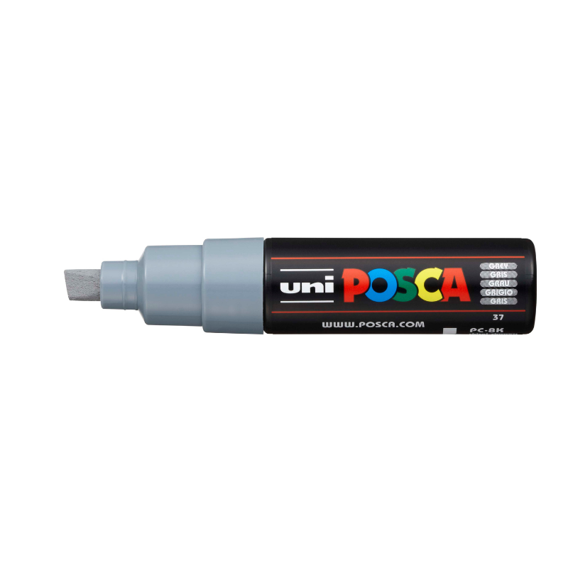 White Smoke Posca PC 8K Bold Chisel Tip Paint Marker, Grey Paint Markers