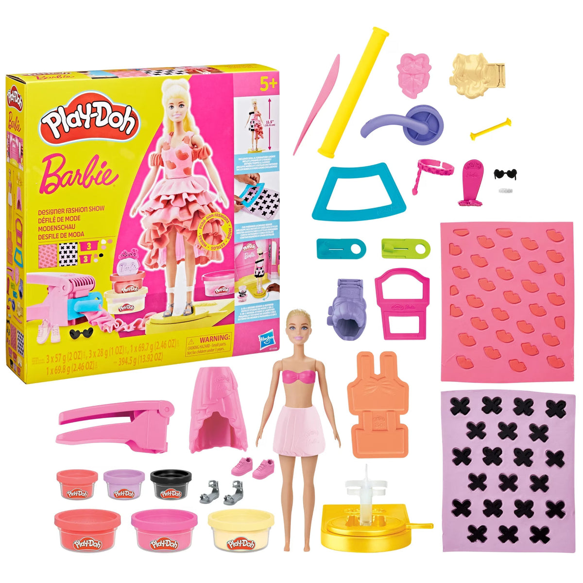 White Smoke Play-Doh Barbie Designer Fashion Show Set Kids Clay, Dough & Modelling
