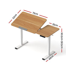 White Smoke "Artiss" Electric Adjustable Standing Desk, Melamine Desks & Workstations