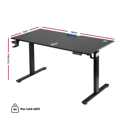 White Smoke "Artiss" Electric Adjustable Standing Desk, Black, 140cm Desks & Workstations
