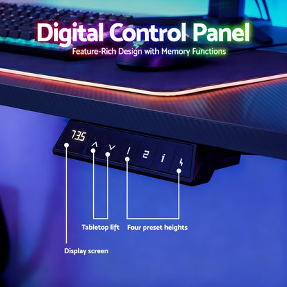 Royal Blue "Artiss" Electric Adjustable Standing Desk, Black, 140cm Desks & Workstations