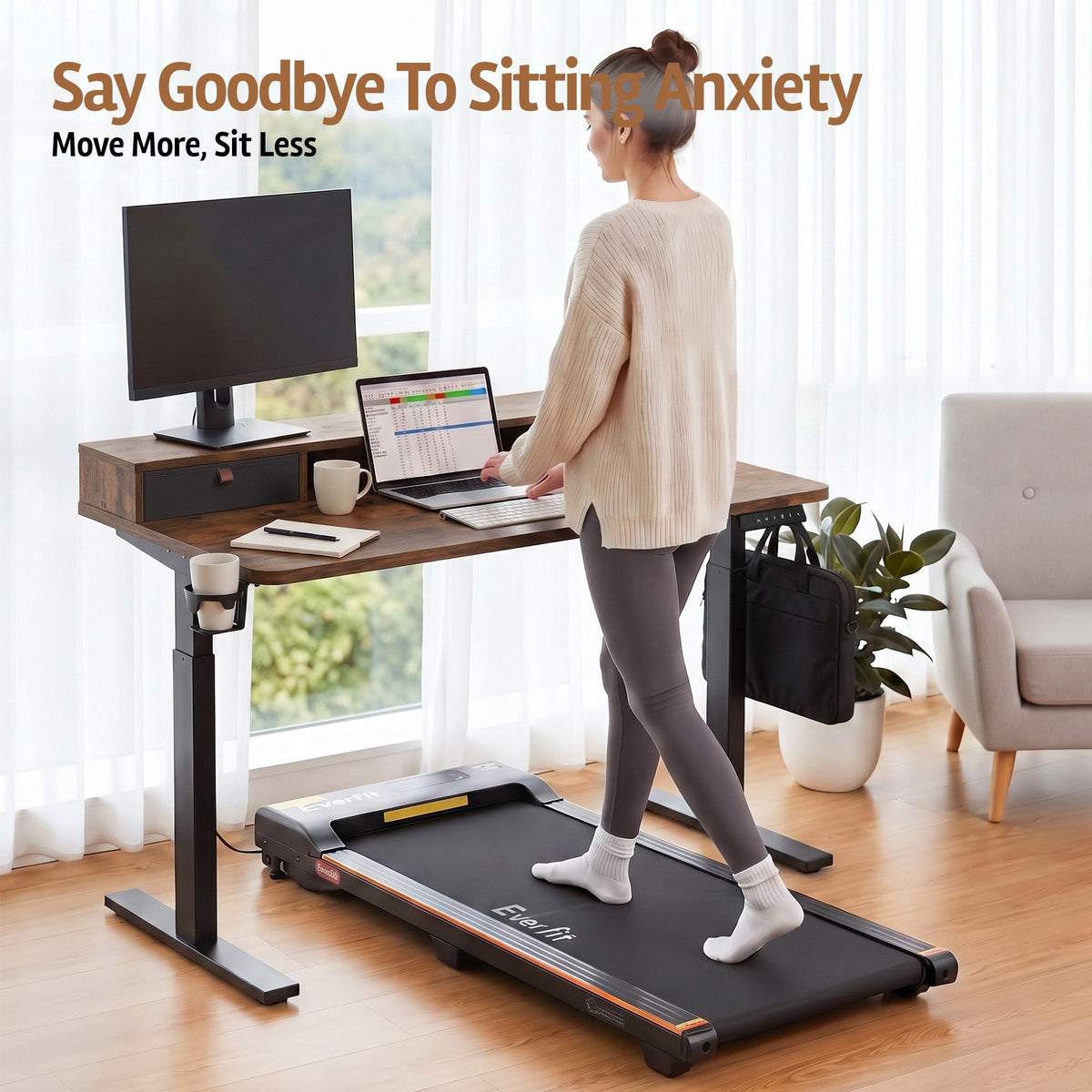 White Smoke Artiss Electric Standing Desk Height Adjustable Home Office 120cm Rustic Brown Furniture > Office > Desks