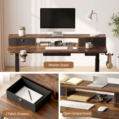 Light Gray Artiss Electric Standing Desk Height Adjustable Home Office 120cm Rustic Brown Furniture > Office > Desks