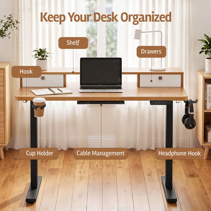 Gray Artiss Electric Standing Desk Height Adjustable Home Office 120cm Oak Furniture > Office > Desks