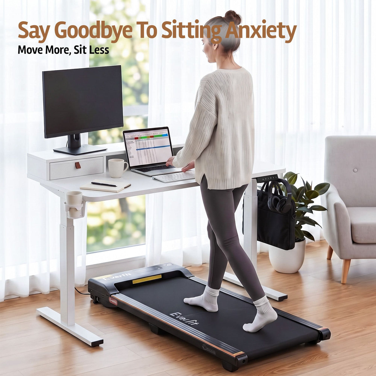 White Smoke Artiss Electric Standing Desk Height Adjustable Home Office 120cm White Furniture > Office > Desks