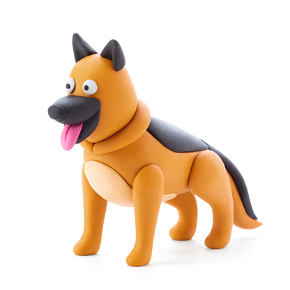 Black Hay Clay Dog Story Playdoh & Moulding
