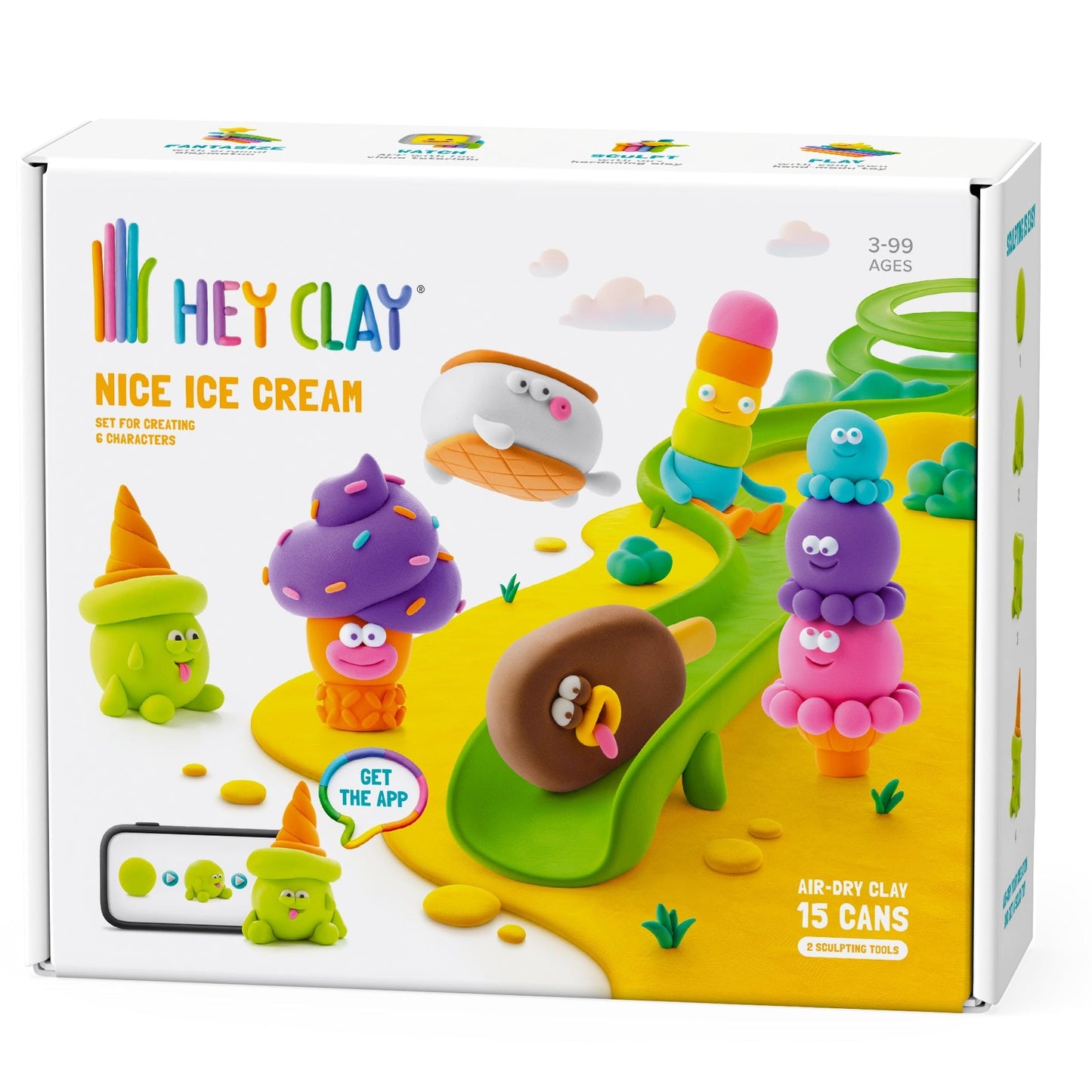 White Smoke Hey Clay Nice Ice Cream Set Playdoh & Moulding