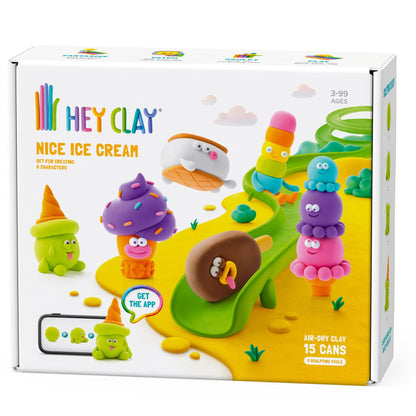 White Smoke Hey Clay Nice Ice Cream Set Playdoh & Moulding