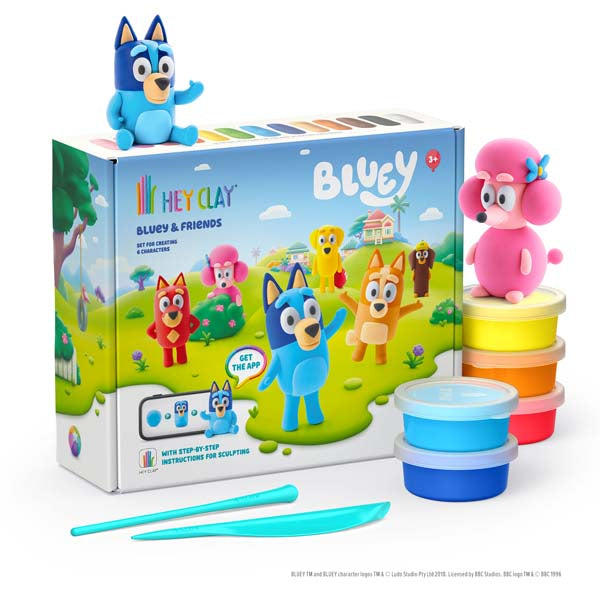White Smoke Hey Clay Bluey & Friends Set (15 cans) Playdoh & Moulding