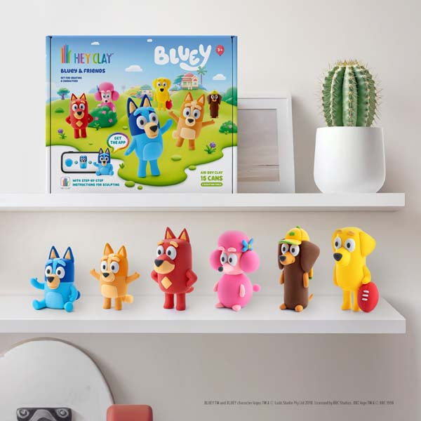 Gray Hey Clay Bluey & Friends Set (15 cans) Playdoh & Moulding