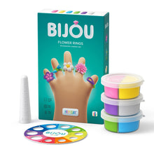 White Smoke Hey Clay Bijou Flower Rings Playdoh & Moulding
